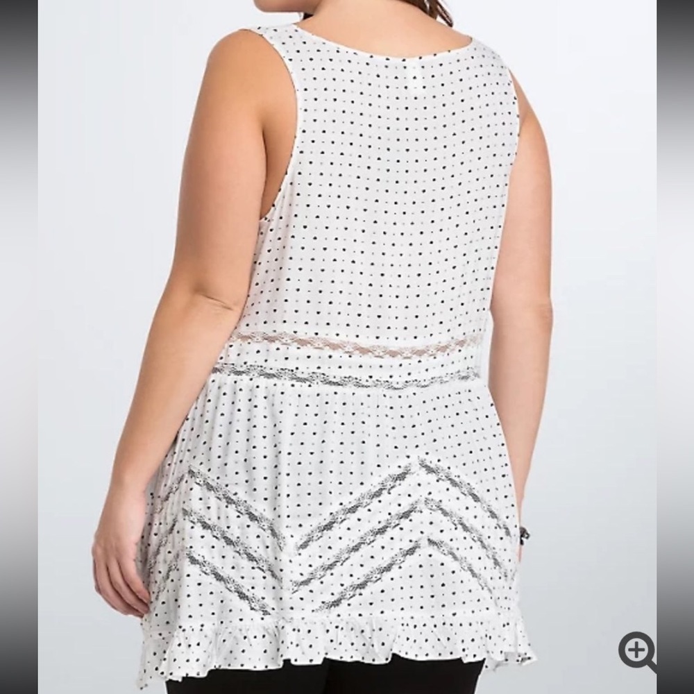 Torrid Heart Print Ruffle Tank Top - Picture 2 of 2